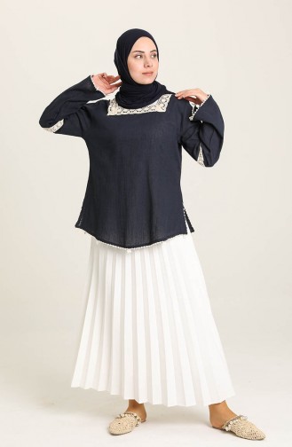 Navy Blue Blouse 0017-05