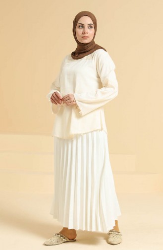 Creme Bluse 0017-06