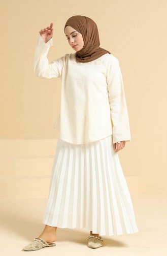 Creme Bluse 0017-06