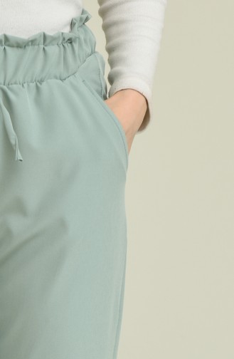 Beli Lastikli Cepli Pantolon 1040-03 Su Yeşili