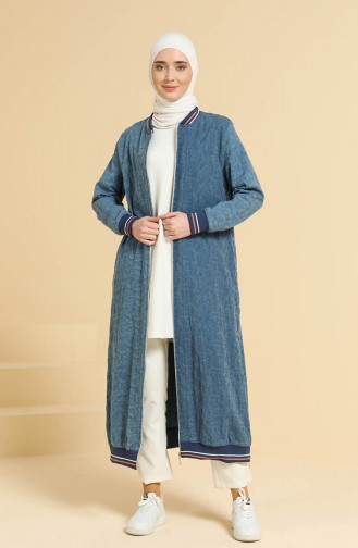 Jeansblau Trenchcoat 0497-01