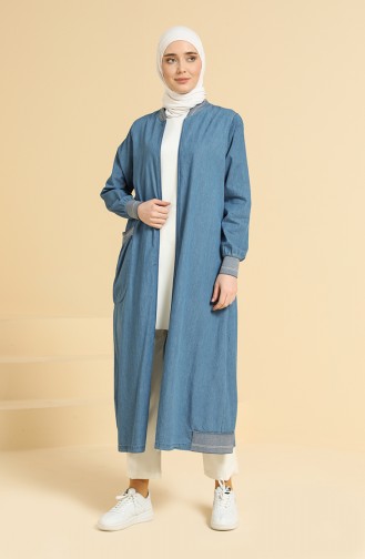 Jeansblau Trenchcoat 0637-02