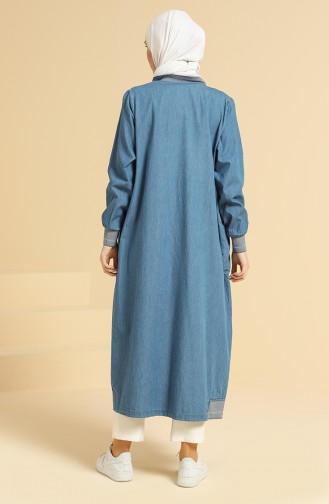 Jeansblau Trenchcoat 0637-02