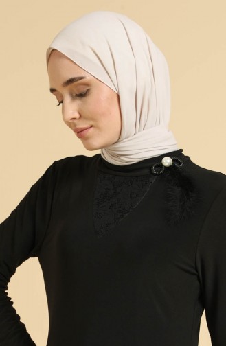 Dantelli Tunik 1024-01 Siyah