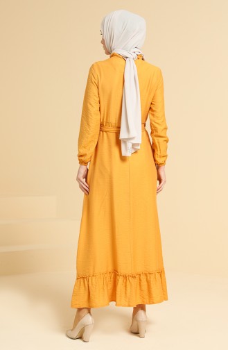 Mustard Hijab Dress 1755-02