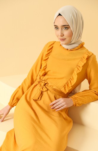 Mustard Hijab Dress 1755-02