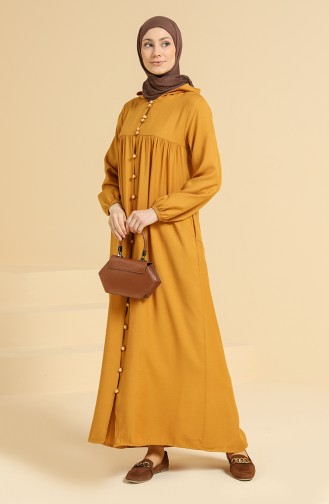 Mustard Hijab Dress 0834-02