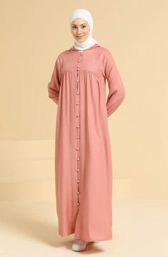 Robe Hijab Rose Pâle 0834-06