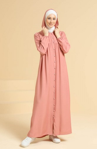 Robe Hijab Rose Pâle 0834-06