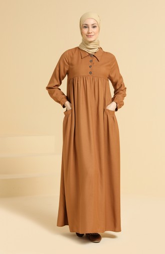 Caramel Hijab Dress 0837-05