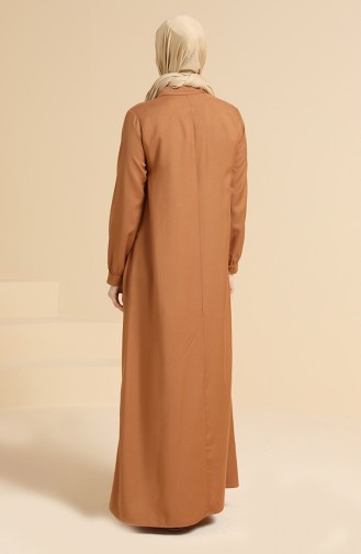 Caramel Hijab Dress 0837-05