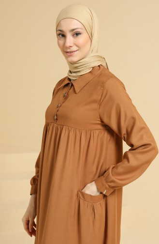 Caramel Hijab Dress 0837-05