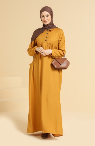 Mustard Hijab Dress 0837-06