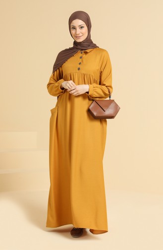 Mustard Hijab Dress 0837-06