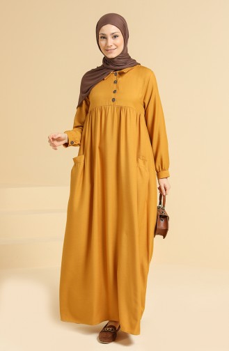 Mustard Hijab Dress 0837-06