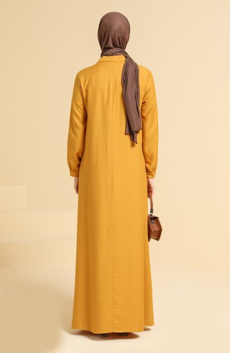 Mustard Hijab Dress 0837-06