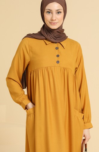 Mustard Hijab Dress 0837-06