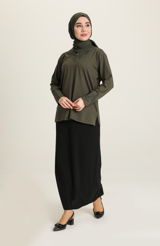 Khaki Bluse 0348-03