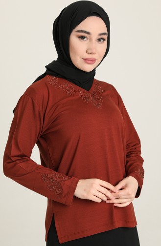 Blouse Couleur brique 0348-05