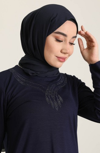 Navy Blue Blouse 0349-02