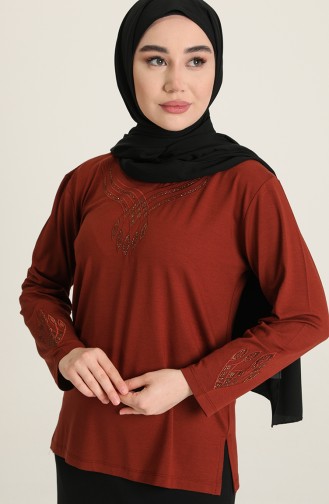 Blouse Couleur brique 0349-05