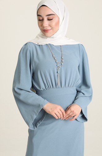 Babyblau Hijab Kleider 4573-03