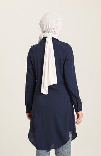 Düğmeli Tunik 6560-03 Lacivert