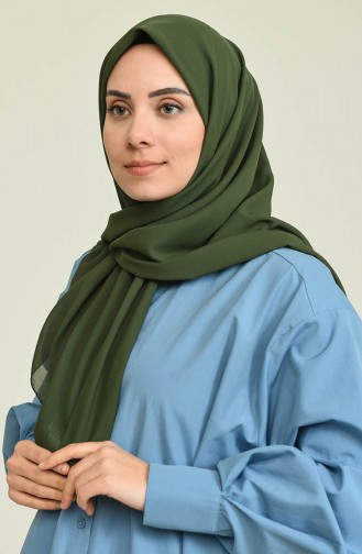 Krep Eşarp 15289-19 Asker Yeşil