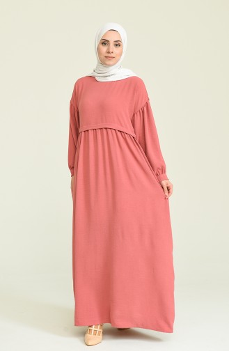 Robe Hijab Rose Pâle 0831-08