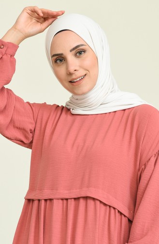 Beige-Rose Hijab Kleider 0831-08