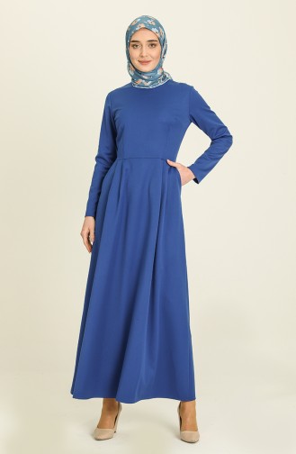 Saks-Blau Hijab Kleider 3372-04