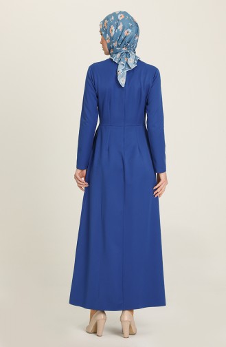 Saks-Blau Hijab Kleider 3372-04