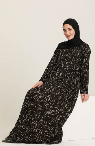 Schwarz Hijab Kleider 3375-01