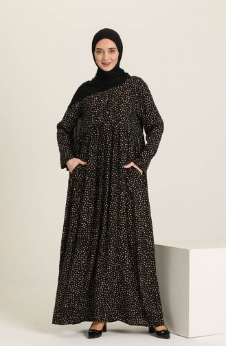 Schwarz Hijab Kleider 3375-01
