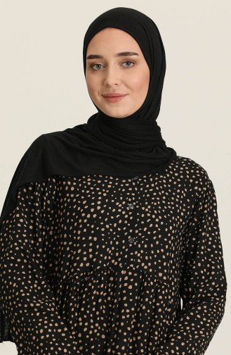 Schwarz Hijab Kleider 3375-01