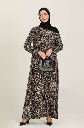 Schwarz Hijab Kleider 3375B-01