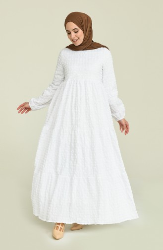 Weiß Hijab Kleider 7012-01