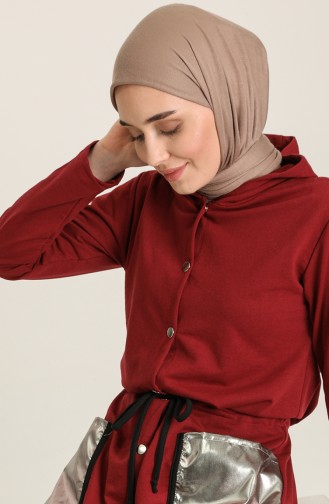 Beli Büzgülü Çıtçıtlı Kap 00102-01 Bordo