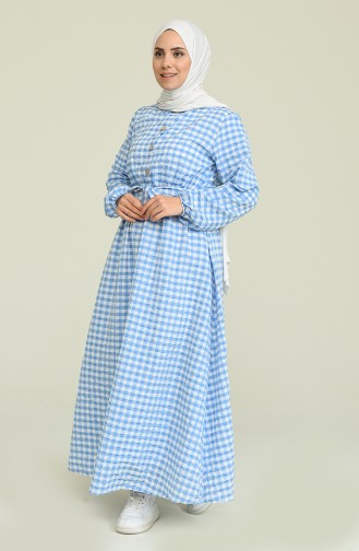 Blue Hijab Dress 5011-04
