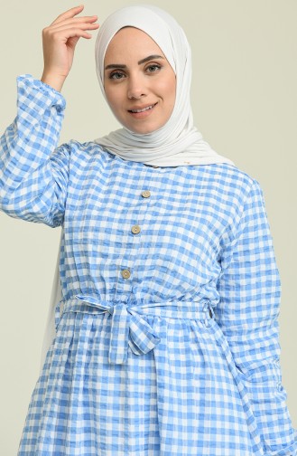Blau Hijab Kleider 5011-04