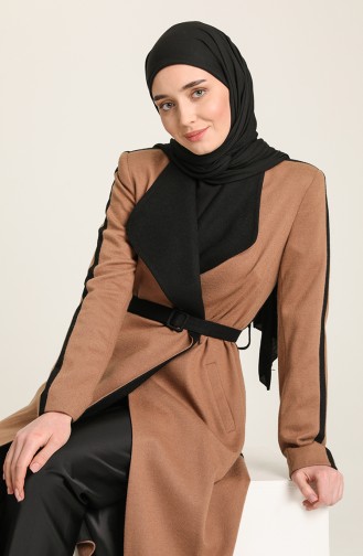 Şükran Pardessus Cape 35643-07 Camel Noir 35643-07