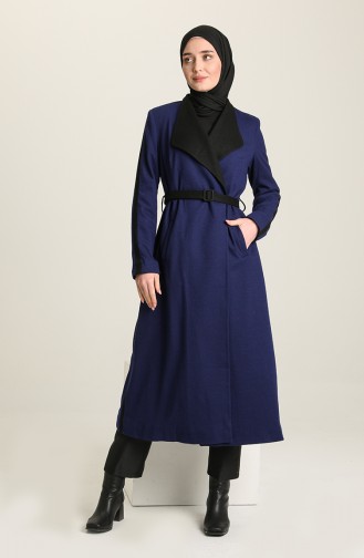 شوكران معطف بتصميم صوف 35643-05 لون أزرق و أسود 35643-05