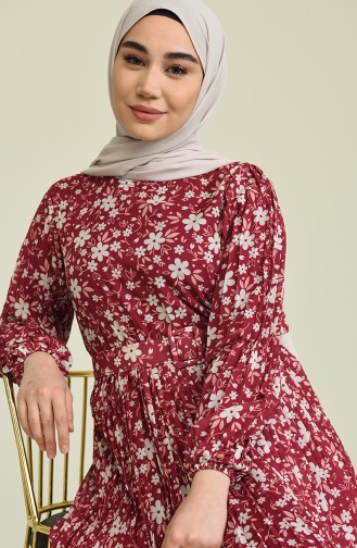 Plum Hijab Dress 0863-05