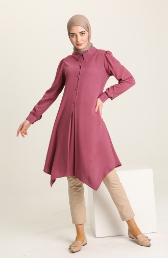 Düğmeli Tunik 1100-03 Gül Kurusu