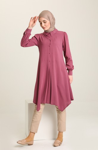 Düğmeli Tunik 1100-03 Gül Kurusu