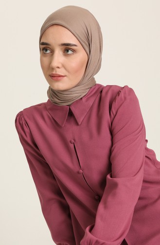 Düğmeli Tunik 1100-03 Gül Kurusu