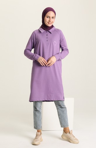 Polo Yaka Tunik 3026-07 Leylak Rengi