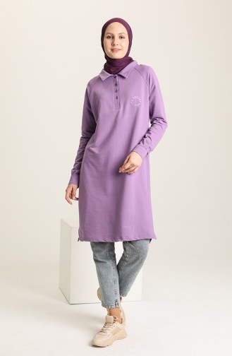 Polo Yaka Tunik 3026-07 Leylak Rengi