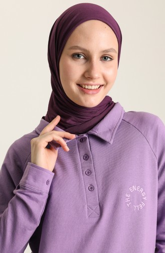 Polo Yaka Tunik 3026-07 Leylak Rengi