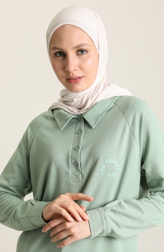 Polo Yaka Tunik 3026-11 Çağla Yeşili